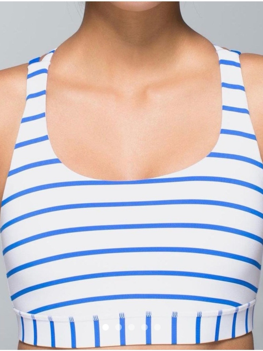 Lululemon Blue and White Striped Sports Bra size 8